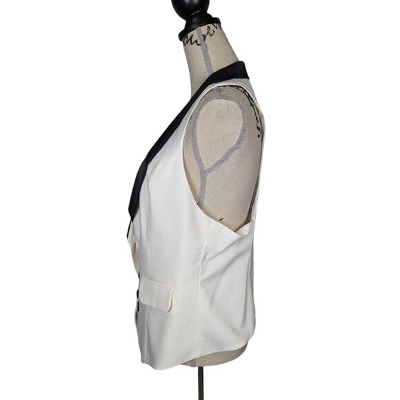 Y2K BB Dakota Tuxedo Style Vest Black and White Size Large - Picture 2 of 13